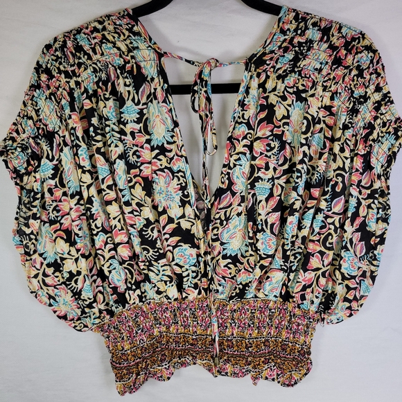 Rachel Zoe Smocked Floral Crop Top - Picture 4 of 5